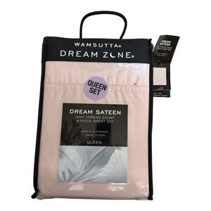 Wamsutta Dream Zone 400 TC Queen Sheet Set 100% Cotton Dream Sateen 4 Piece Pink